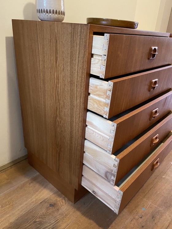 Image 1 of Cassettiera vintage danese Ladekast in teak, design di metà secolo