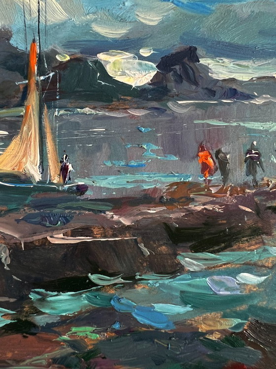 Image 1 of A Sailboat near the Seashore