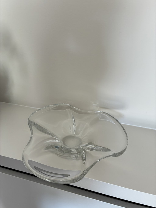 Vintage Mid-Century Crystal Freeform Bowl – Val Saint Lambert / Art Vannes Style