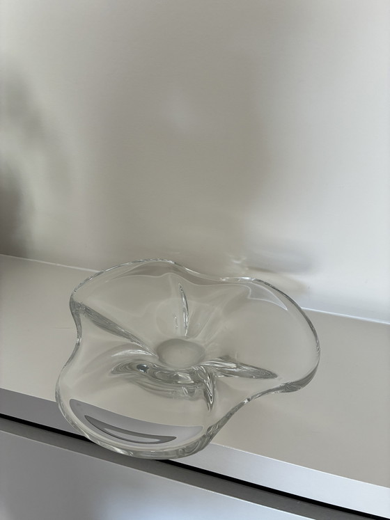 Image 1 of Vintage Mid-Century Crystal Freeform Bowl – Val Saint Lambert / Art Vannes Style