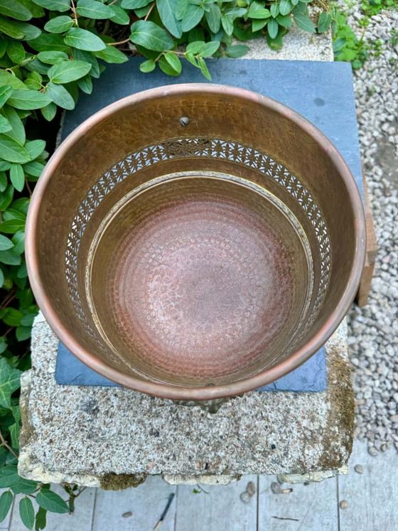 Großer massiver Messing-Übertopf 19. Jahrhundert – Dekorative Objekte (photo 6 of 7)