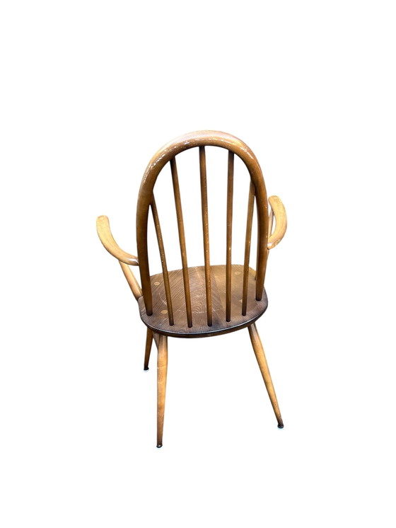 Image 1 of Bellissimo vintage Ercol Quaker spilla stoel Lucian Ercolani spijlenstoel