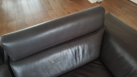 Image 1 of Leolux Howlazy brown leather corner sofa