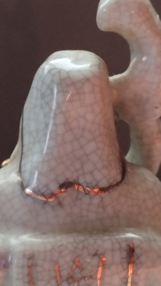 Image 1 of Mid-Century Chinoiserie Crackle-Glaze Shouxing – God of Longevity (11cm)