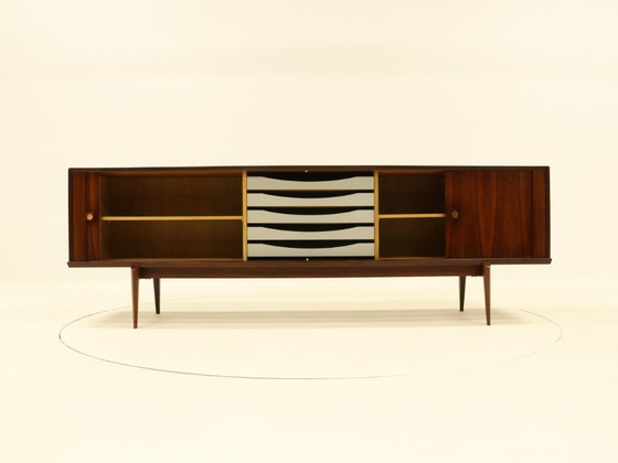 Image 1 of Grande credenza in palissandro con ante a tamburo di Oswald Vermaercke per V-Form, Belgio, anni '60