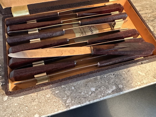 Vintage-Messerset in Originalverpackung – besteksets, polished steel, Iron (photo 2 of 5)