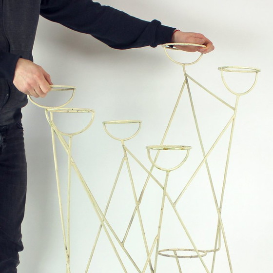 Image 1 of Large Mid Century Steel Plant Holder Stand, Czechoslovakia 1960s