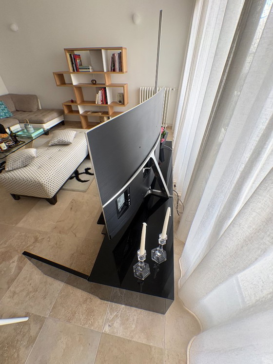 Mobili TV laccati neri con piano in vetro, Roche Bobois, Legno, Nero, Modern (foto 2 di 9)