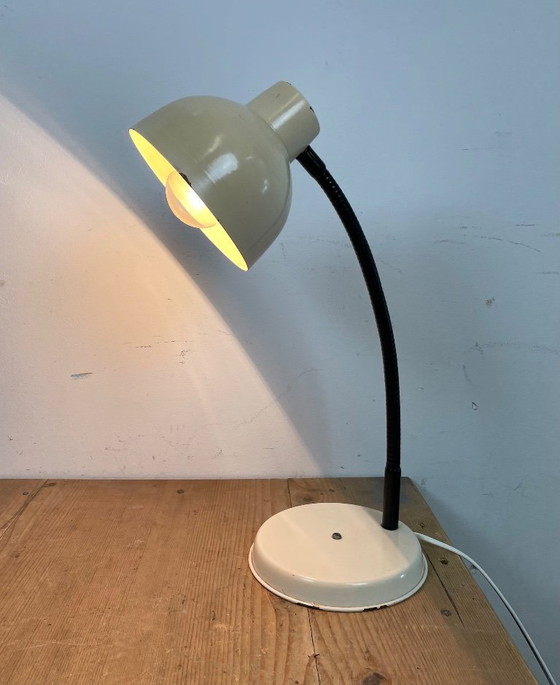 Image 1 of Beige Industrial Gooseneck Table Lamp, 1960s