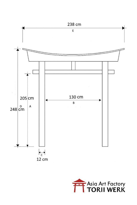 Image 1 of Japanse Torii Myōjin-poort, 248 × 238 cm, handgemaakt.