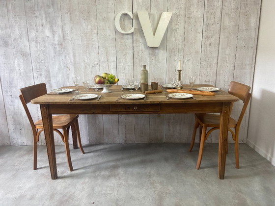 Image 1 of Ancienne table de ferme 170x78cm