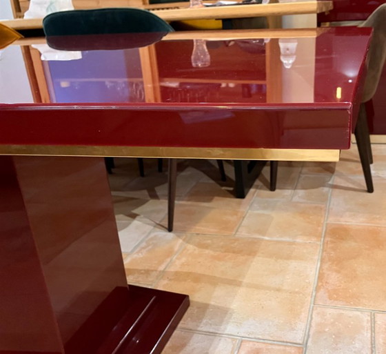 Vintage Dining Table Bordeaux Eric Maville – Wood, Brass (photo 6 of 7)