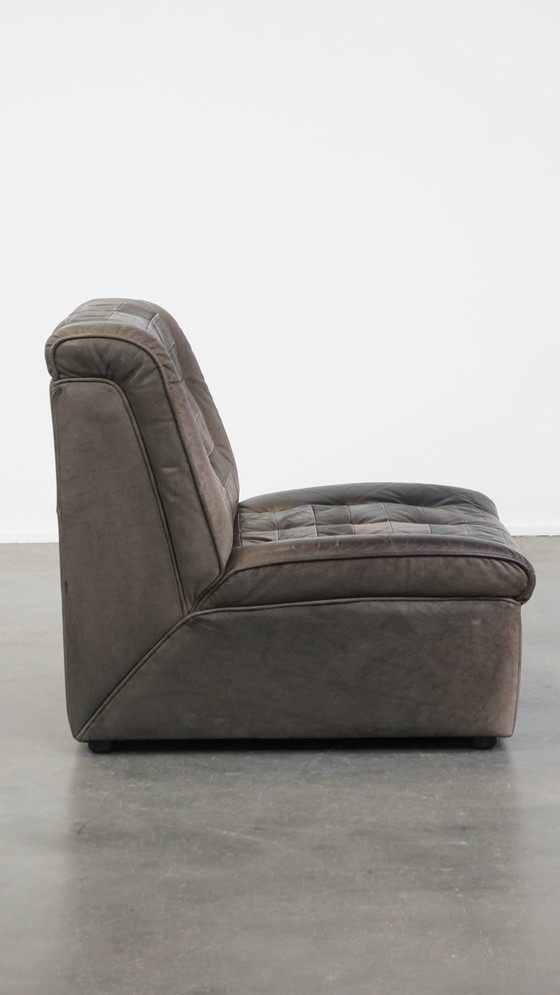 Image 1 of Grijze Vintage Lederen Design Fauteuil