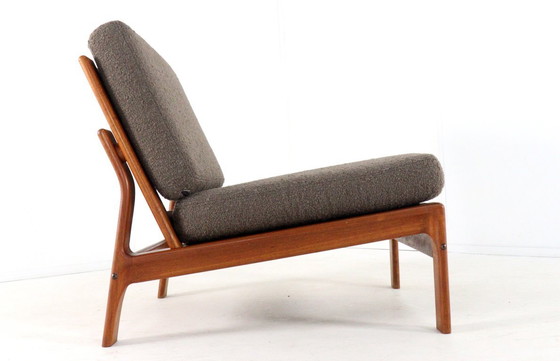 Image 1 of Gruppo di sedute comfort 'Nimtofte' | 4 poltrone + poggiapiedi vintage danese