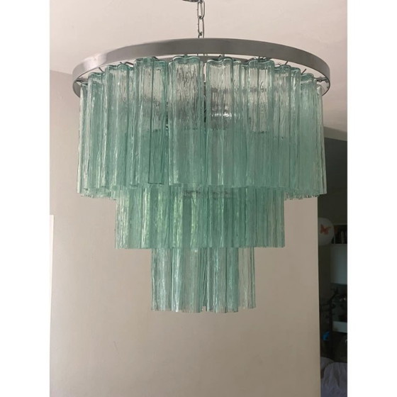 Image 1 of Lámpara de araña Tronchi estilo Murano verde moderno