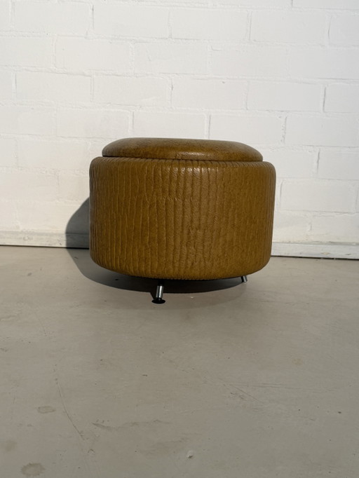 pouf vintage, table d'appoint – hockers en poefs, Metal, Skai