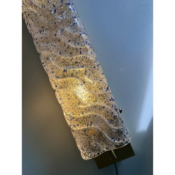 Image 1 of Apliques de pared de cristal de Murano dorado con detalle de “graniglia” azul – Juego de dos