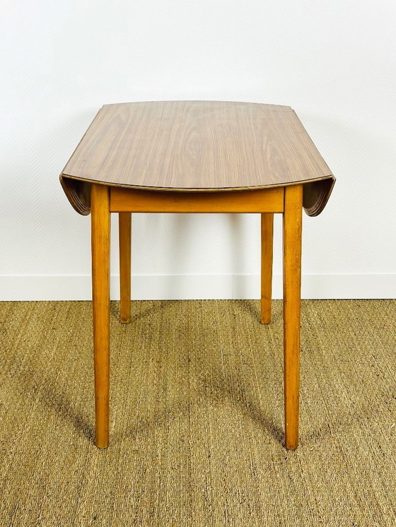 Image 1 of Table de salle à manger ronde vintage pliante, 1970