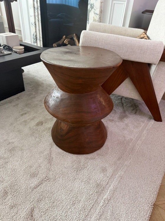 Table d'appoint en bois à motif zigzag – Tables d'appoint, Wood (photo 5 of 6)