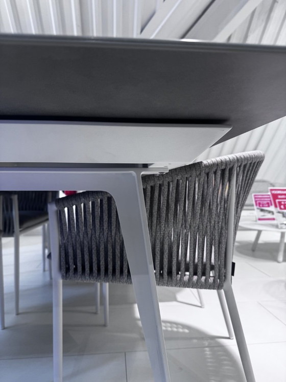 Image 1 of Table de jardin en céramique Elko blanche/grise