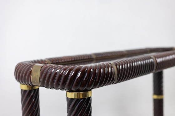 Image 1 of Tommaso Barbi. Keramische console met spiegelend blad. Italië, circa 1970