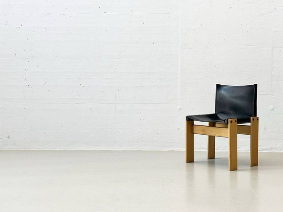Image 1 of Set: 6 chairs model Monk and table by Afra and Tobia Scarpa for Molteni, 1973