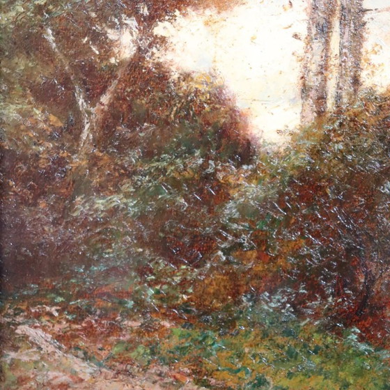 Oil Painting On Board Signed L. Clara, Italian Landscape, Early 20th Century – Paintings & Drawings, Wood (photo 7 of 15)