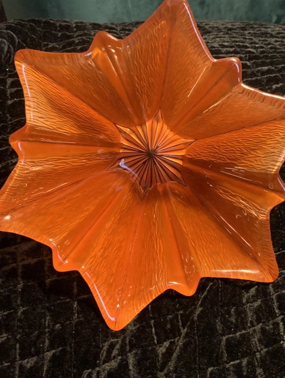 Star Cup Awarded to Pierre D’Avesn - Rare Flaming Orange – Vases, Glass (photo 5 of 9)