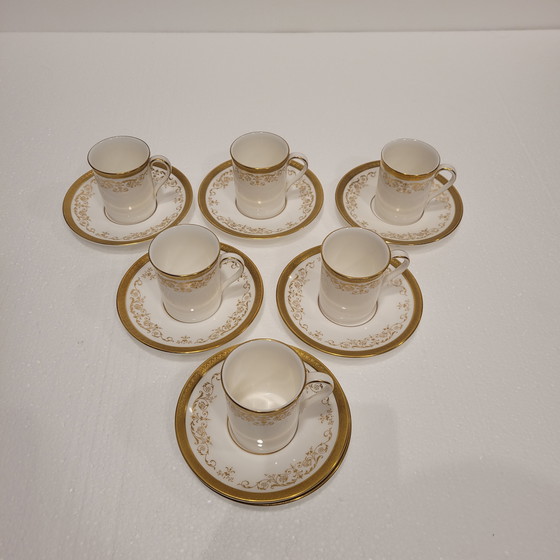 Image 1 of (6) Tazas Royal Doulton, Belmont H.4991, Porcelana y Filo de Oro, 60’s - Reino Unido