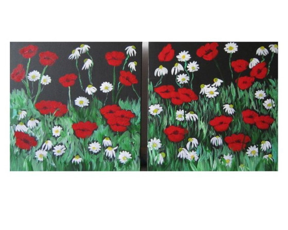 Image 1 of Flores silvestres de 2 paneles