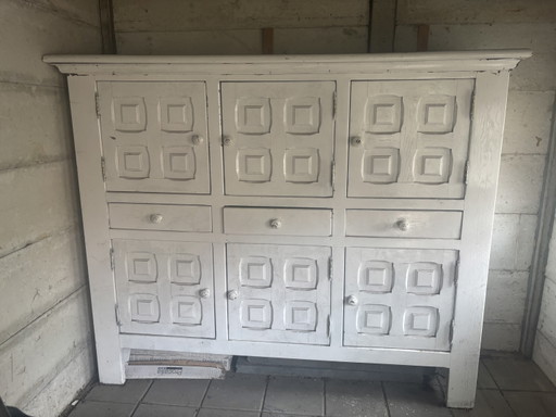 Gran aparador/vitrina brutalista vintage – 201 x 164 cm