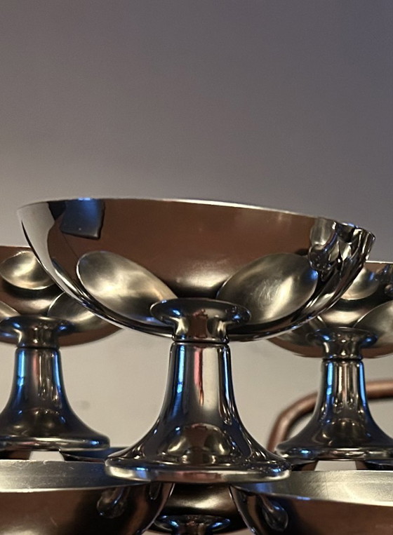 Coupes à glace ou à dessert en acier inoxydable "Alessi Alfra" années 50, lot de 12 pièces – Vaisselle, rvs (photo 5 of 5)