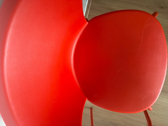 2x IKEA Designer Nicholai Wiig Hansen Stühle, Esszimmerstühle, Metall, Kunststoff, Rot (Foto 3 von 10)
