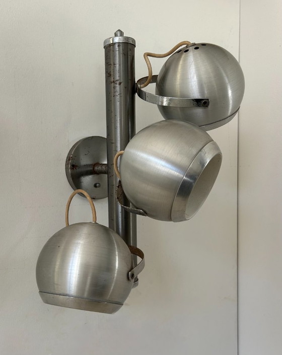 Image 1 of Coppia di applique regolabili vintage, metallo cromato e spazzolato, Francia 1970