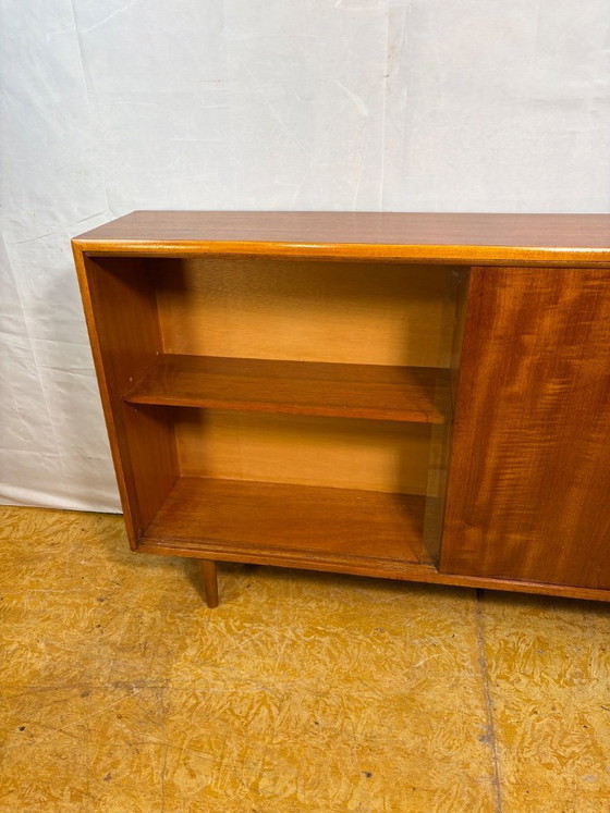 Image 1 of Mid Century Retro Teak & Glass Bookcase by Herbert E. Gibbs Circa 1960  A stylish and elegant mid century modern teak and glass 