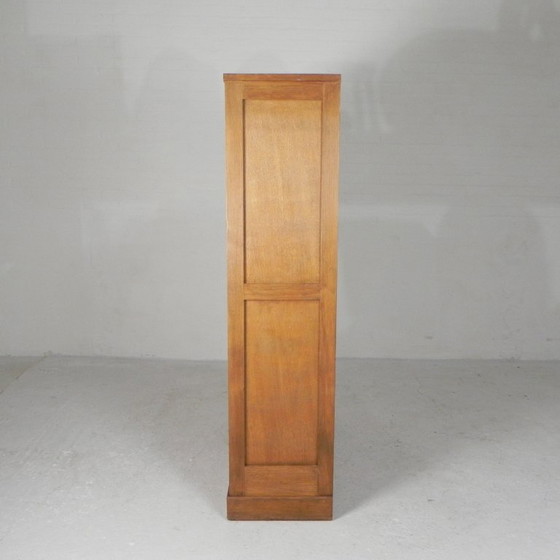 Oak tambour cabinet with 2 doors, 150 cm high, 1950s, Filing cabinets, Wood, Brown, Vintage (photo 7 of 15)