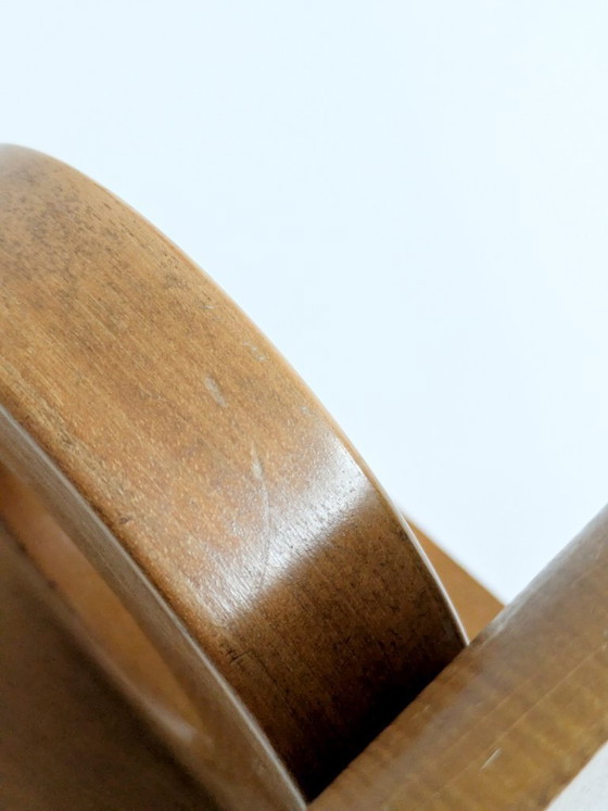 Image 1 of Midcentury Wooden Bookends Pair, Bauhaus Art Deco Style Hoop Design, Sculptural Shelf Decor