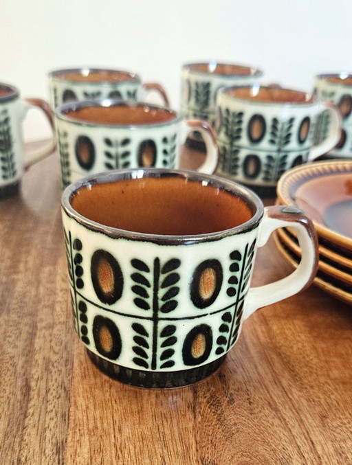 Boch La Louvière Walnoot Serie Koffieservies – 18-delig – 8 personen – Ceramic (photo 2 of 14)