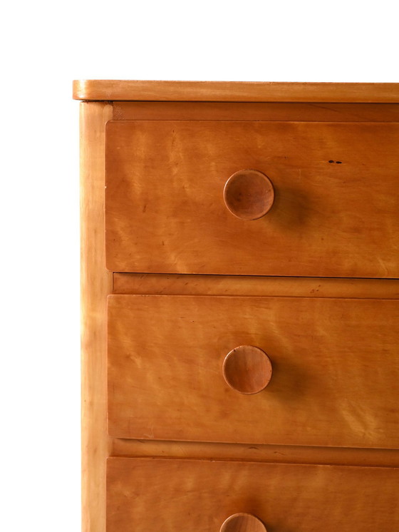 Image 1 of 1950s Scandinavian vintage oak chest of drawers