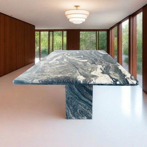 Image 1 of Gran Mesa de Comedor Cipollino Ondulato Mármol Diseño Italiano