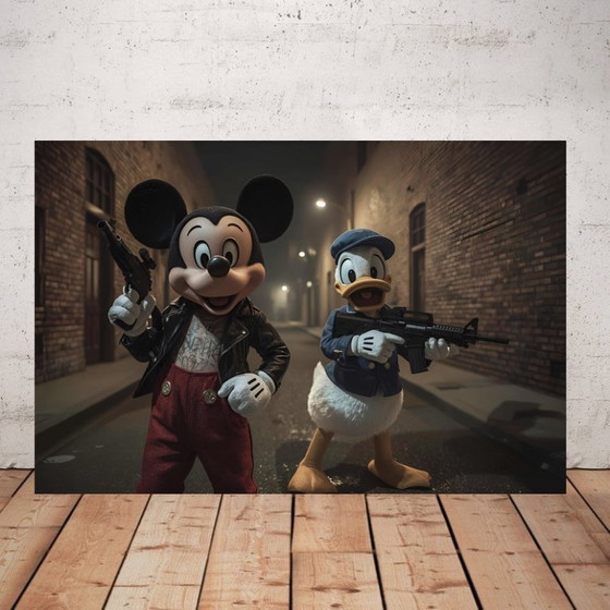 Image 1 of Fotografía impresa en plexiglás / Mickey y Donald en el Bronx