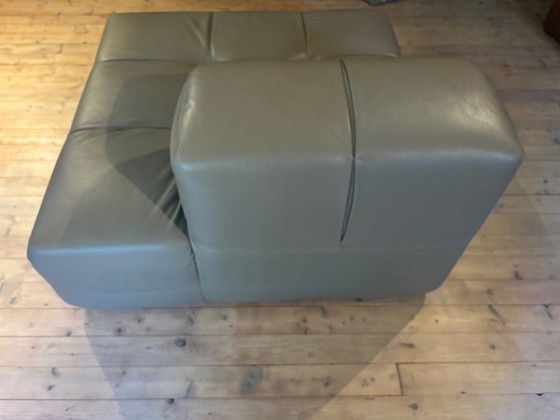 B&B Italia, Tufty time, graugrünes Leder (AF152), 3-teiliges Set, Top-Zustand, Modulare Sofas (Foto 6 von 19)