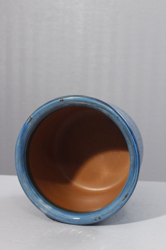 Image 1 of Grand cache pot Rimini Blu céramique vintage style Aldo Londi Bitossi 1970s