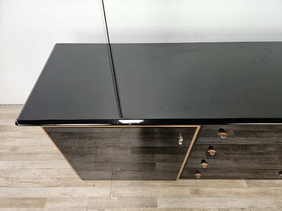 1970er Pierre Cardin Buffetschrank aus schwarz lackiertem Holz – Buffetschränke, Wood, Klassiek (photo 4 of 32)
