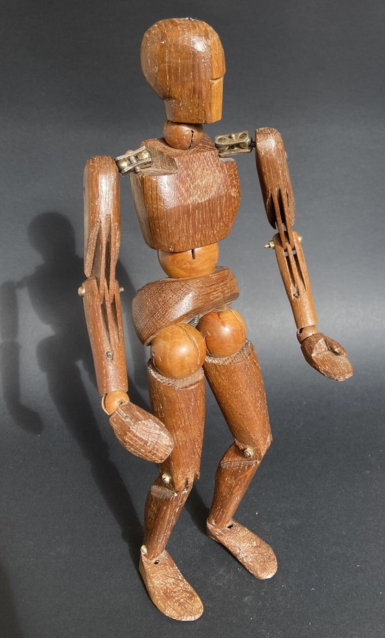 Image 1 of Sculptural Vintage Wooden Lay Figure with Aged Patina