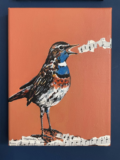 Peinture de la gorgebleue à miroir