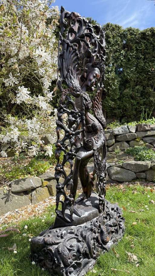 Monumental Balinese Coromandel Statue – 137 cm – Pita Maha Style