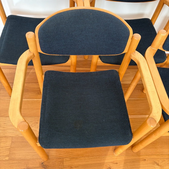 5x Vintage Casala Beechwood Chair – Dining chairs, Textile (photo 4 of 9)