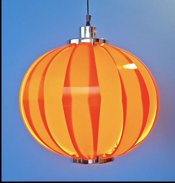 Grande Lampada a Sospensione Vintage Arancione Space Age – Massive, Lampadari, Metal, Plastic (photo 2 of 7)