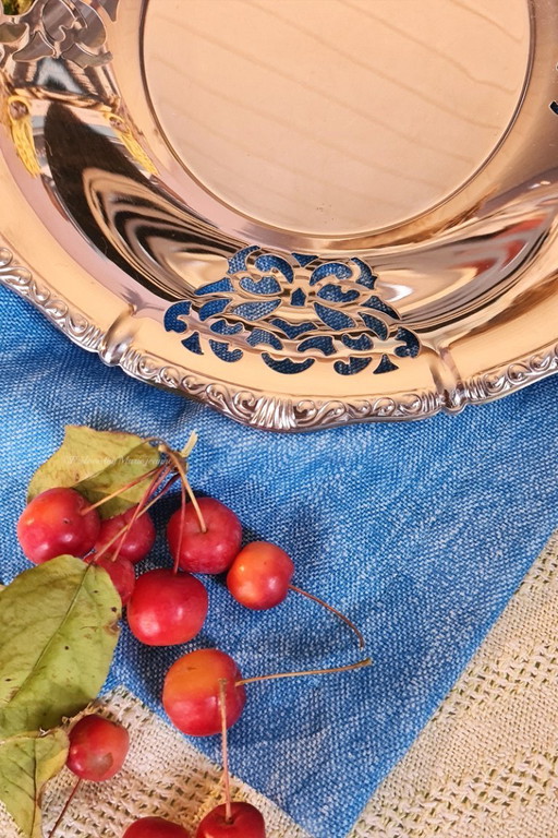 1x Alessi  klassieke schaal 18/10 stainless steel – broodmand 